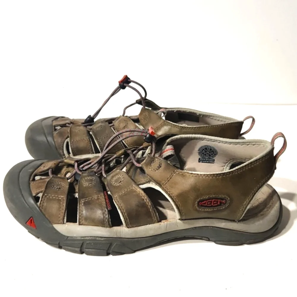 Keen Newport Waterproof Leather Olive Brown Hiking Sport Sandals Size 13